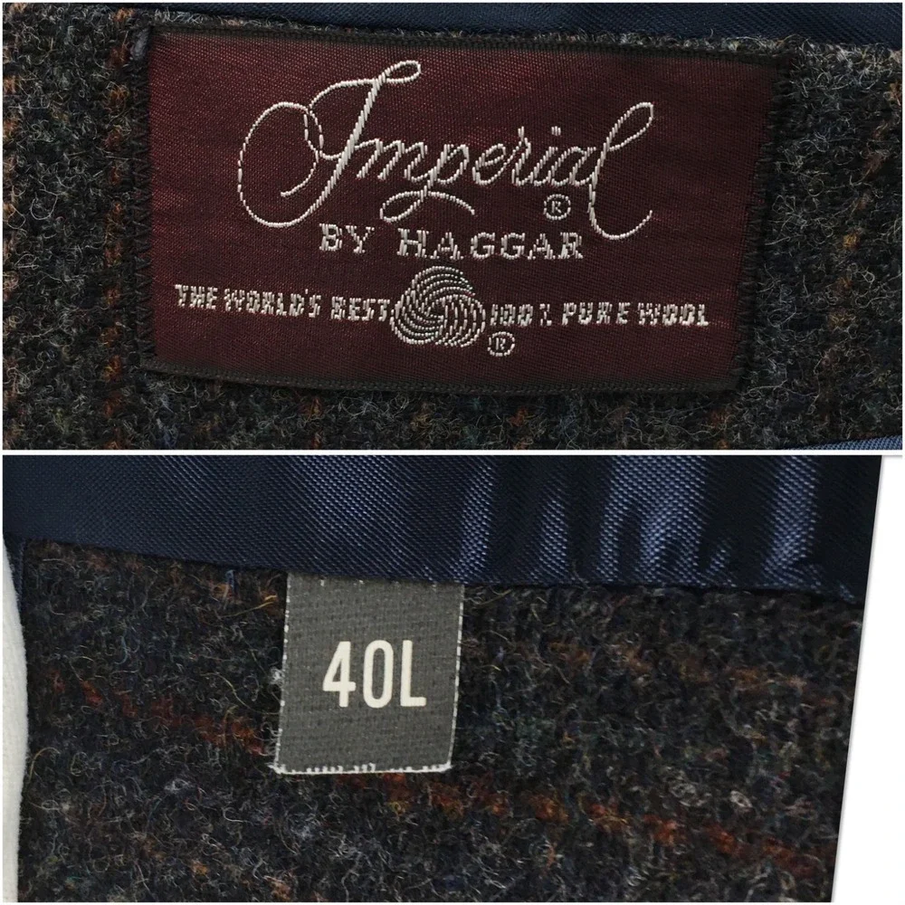 VINTAGE HAGGAR Mens Tweed Blazer Sport Coat Casual‎ Jacket Size 40L Wool Suit